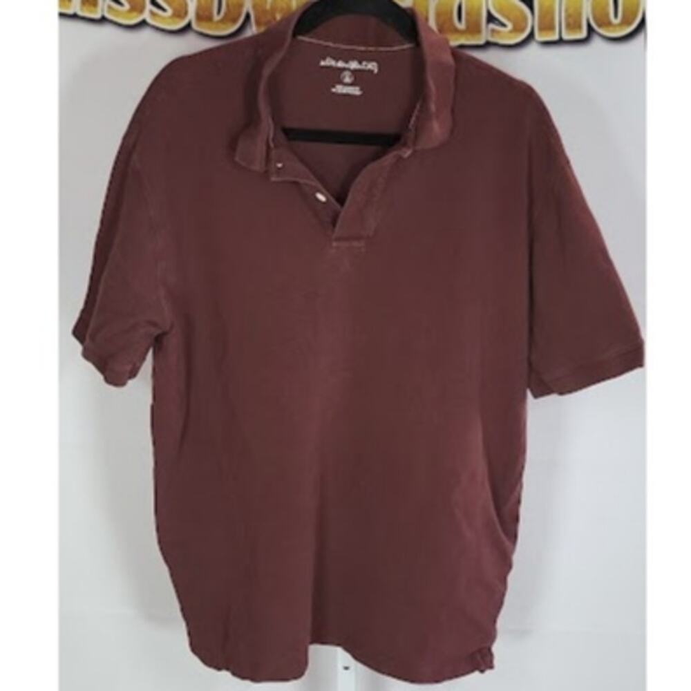 Eddie Bauer Maroon Short Sleeve Cotton Polo Shirt Size XL - Picture 5 of 5